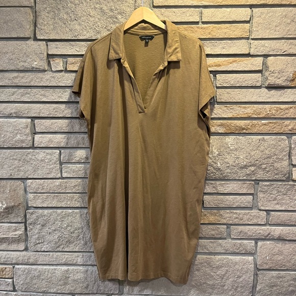 Banana Republic Johnny Collar Dress XL in Whiskey Brown - Picture 3 of 11